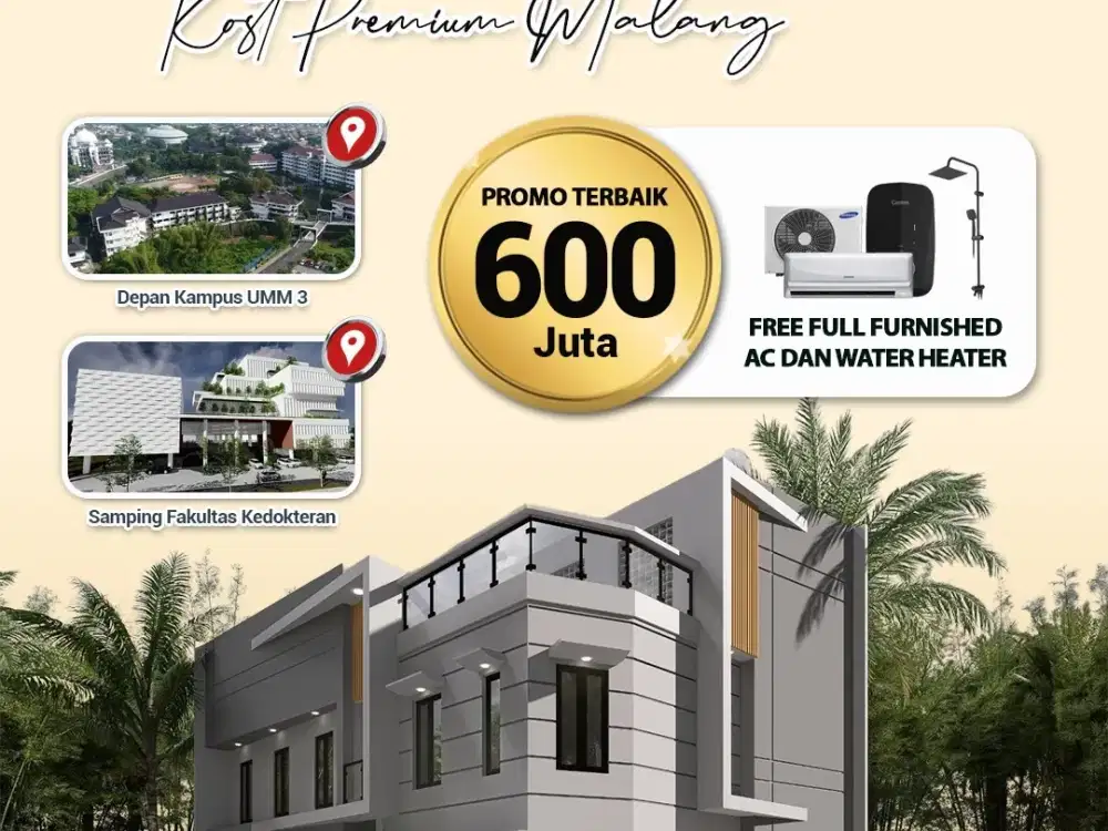 RUMAH KOS 600 JUTA DEPAN KAMPUS UMM MALANG