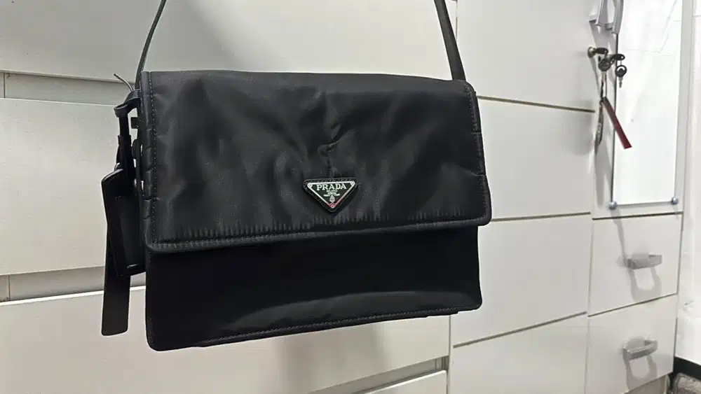 Prada nylon messenger bag