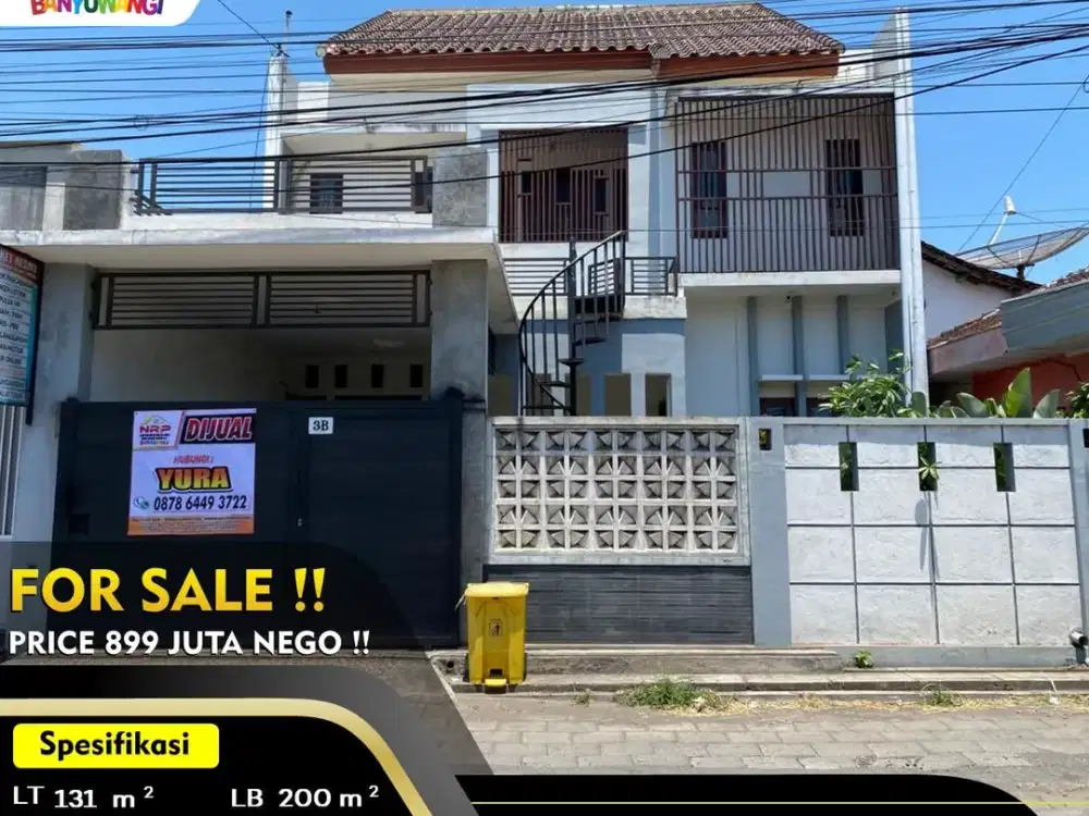 Dijual Rumah 2 Lantai - Dekat Pantai Boom Banyuwangi