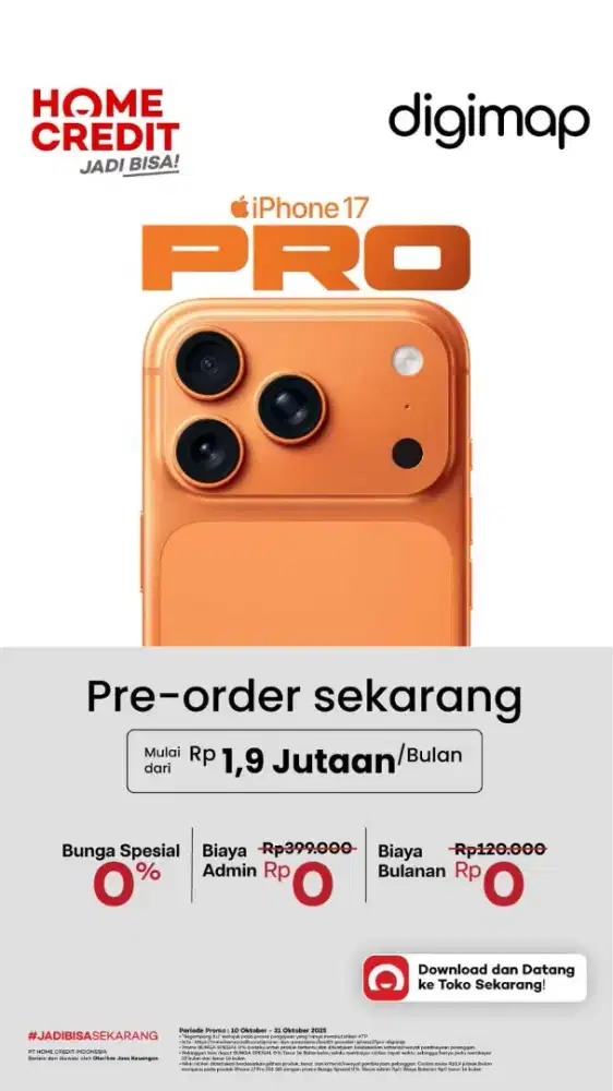PO IPHONE 17 DENGAN CICILAN HOME CREDIT!!!