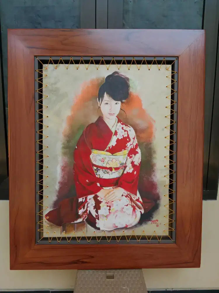 Lukisan Gadis Japang kimono