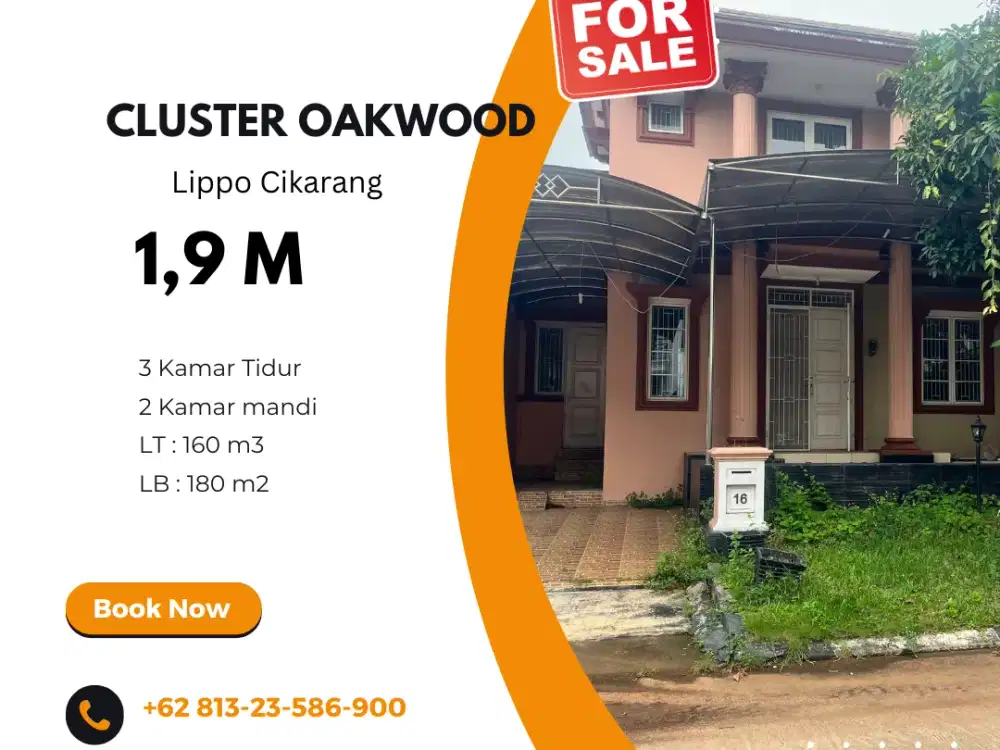 Dijual Rumah 2 Lantai Lippo Cikarang - Cluster Oakwood