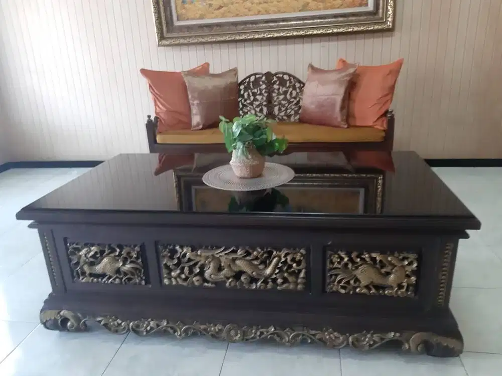 Meja Kursi Jati Set Klasik Elegan