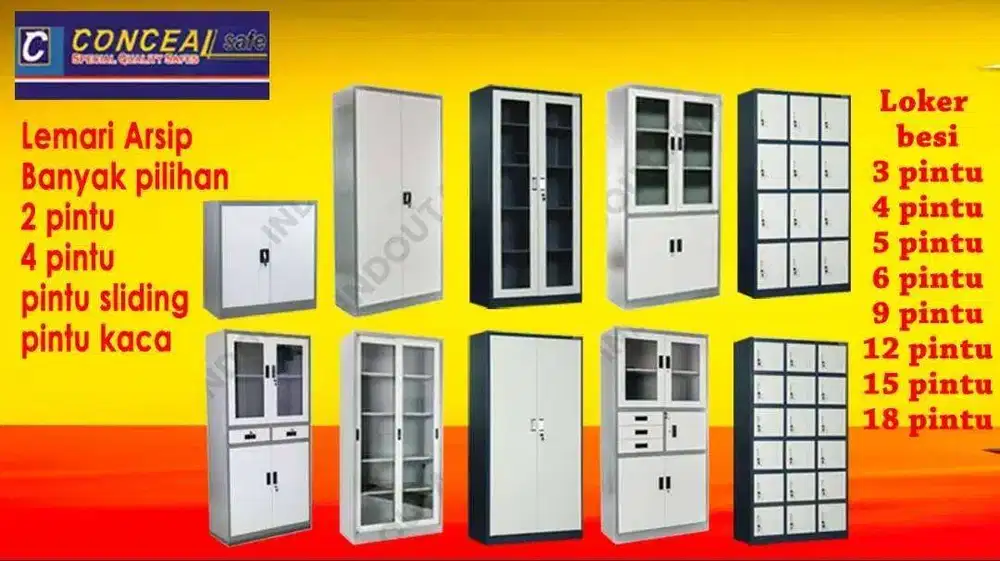 Lemari Arsip Cabinet Dokumen Loker locker Besi 6 9 12 Pintu Fre Ongkir
