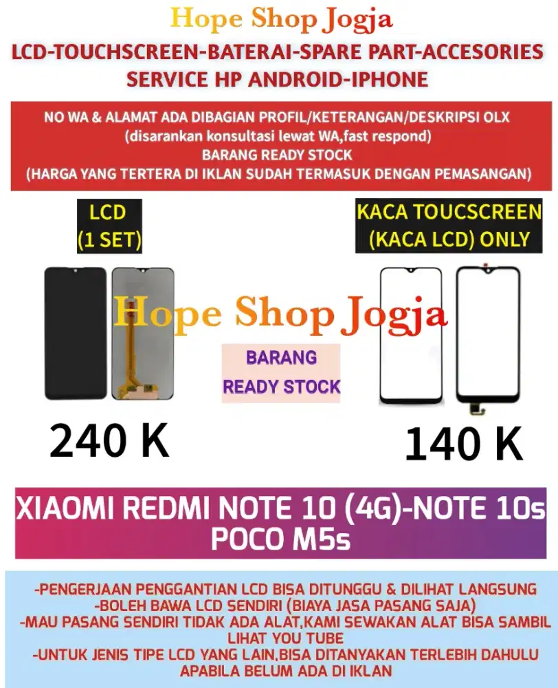 Touchscreen Baterai-LCD XIAOMI REDMI NOTE 10 (4G)-NOTE 10s-POCO M5s