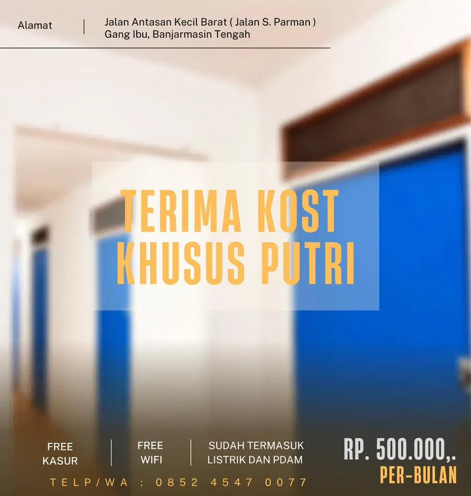 TERIMA KOST KHUSUS PUTERI