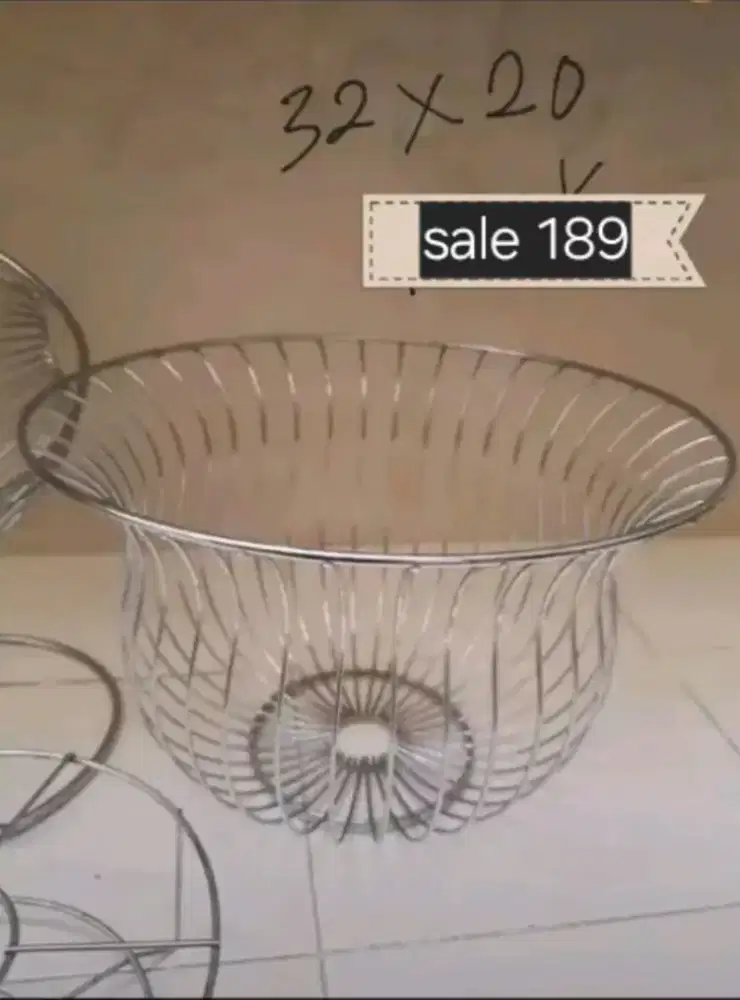 Keranjang stainless wadah tempat buah barang