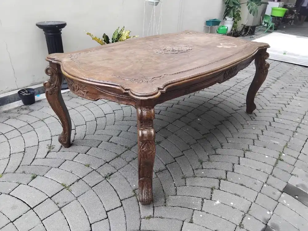 meja makan ukir jati murah bekas