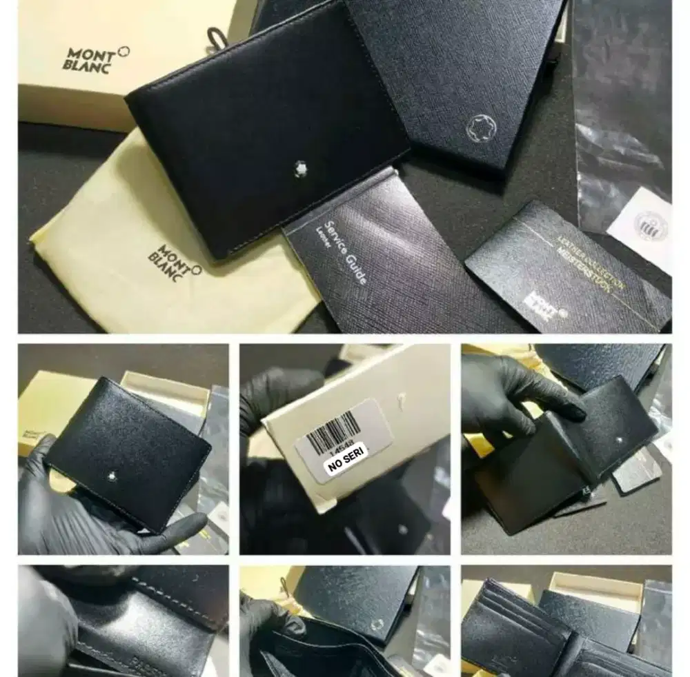 Dompet lipat pria montblanc leather black
