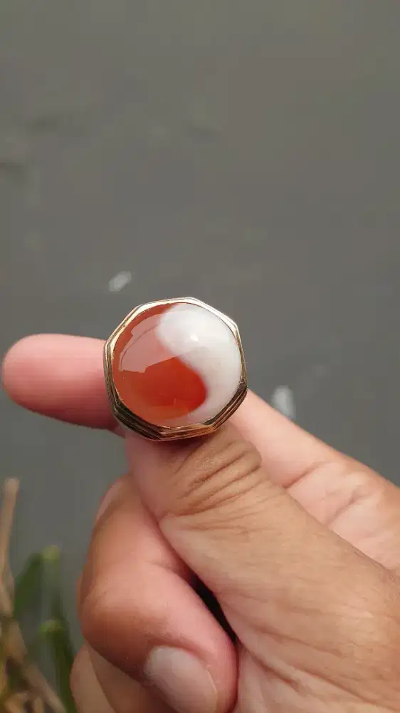 Cincin Batu Natural motif YIN YANG