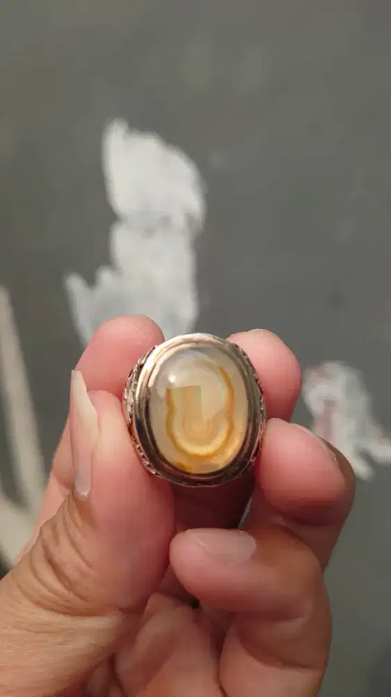 Cincin batu natural  motif angka 8