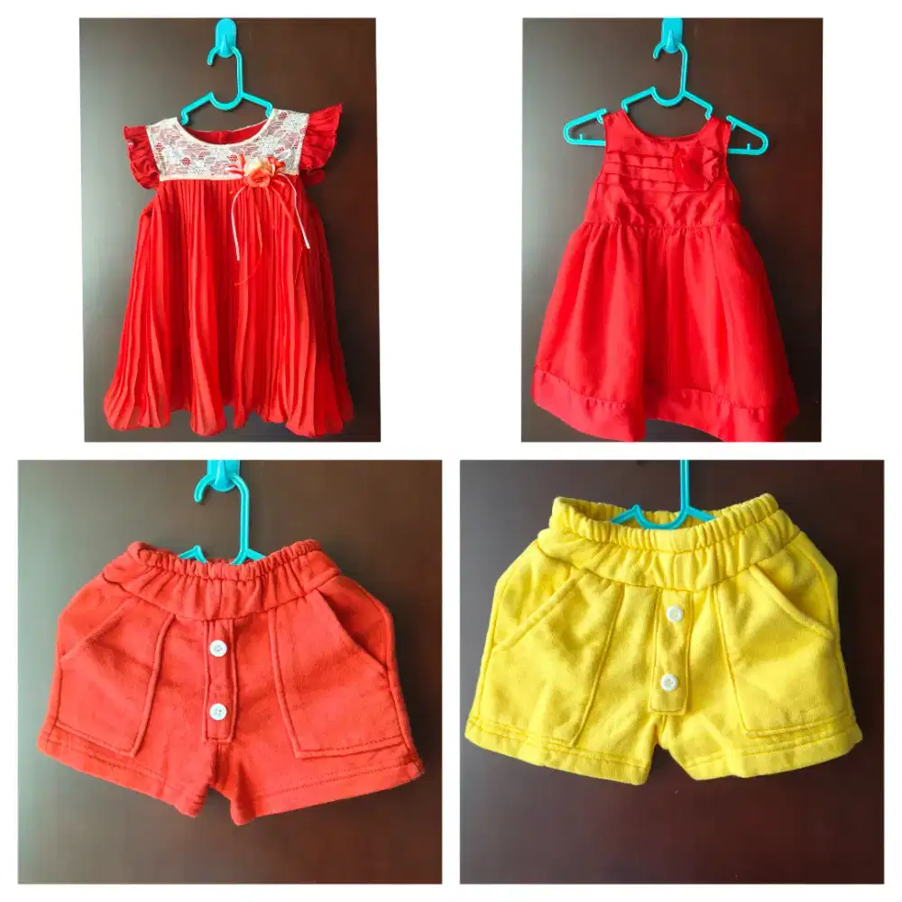 Bundling 2 set Dress dan Celana usia 1 tahun (second)