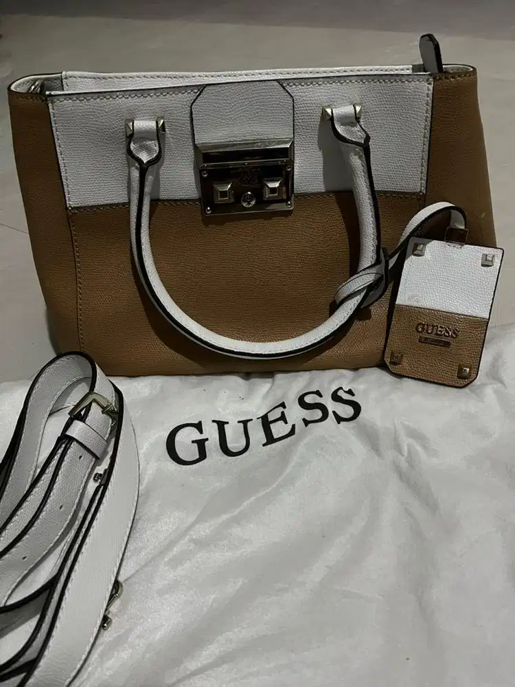 Tas Guess Original Two Tone Brown White + slingtrap