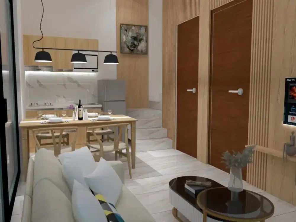 Rumah Cluster Groove Semi Furnished di Sawangan Depok – Turun Harga, Nego Rp 1.35M, View Danau, Dekat Tol