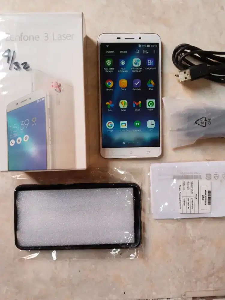 jual handphone hp asus full set zenfone laser 3 ram 4 gb rom 32 gb
