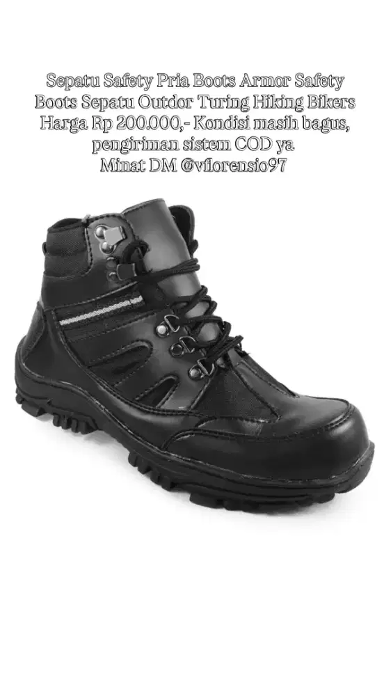 Sepatu Safety Pria Boots Armor Safety Boots Sepatu Outdor Hiking