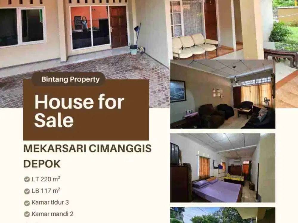 Rumah dijual di Mekarsari Cimanggis Depok