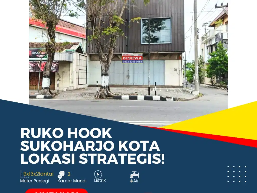 Ruko Posisi Hook di Sukoharjo Kota Lokasi Strategis