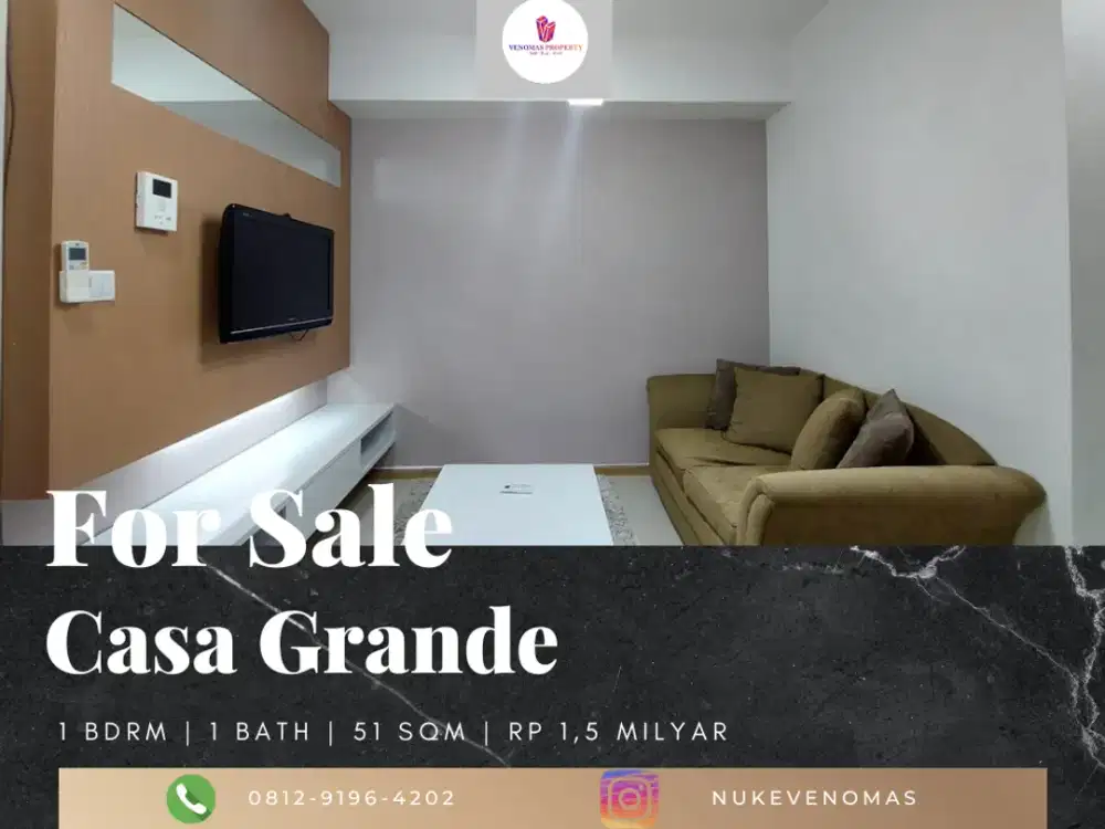 Dijual Apartement Casa Grande 1 Bedroom Full Furnished Tower Mirage