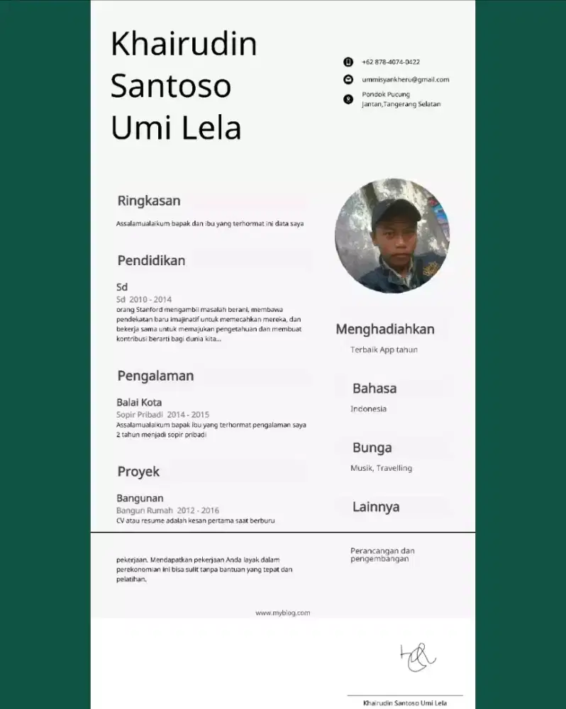 Saya sedang butuh pekerjaan sopir pribadi dan kantor segera