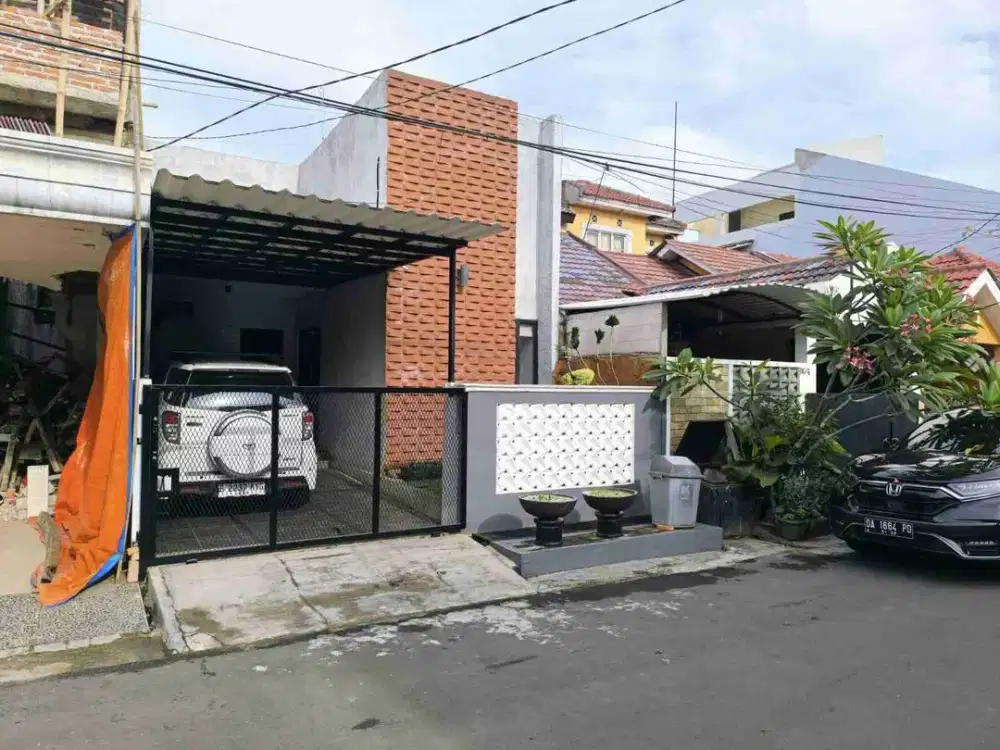 rumah second bangunan baru industrial minimalis di Galaxy siap huni