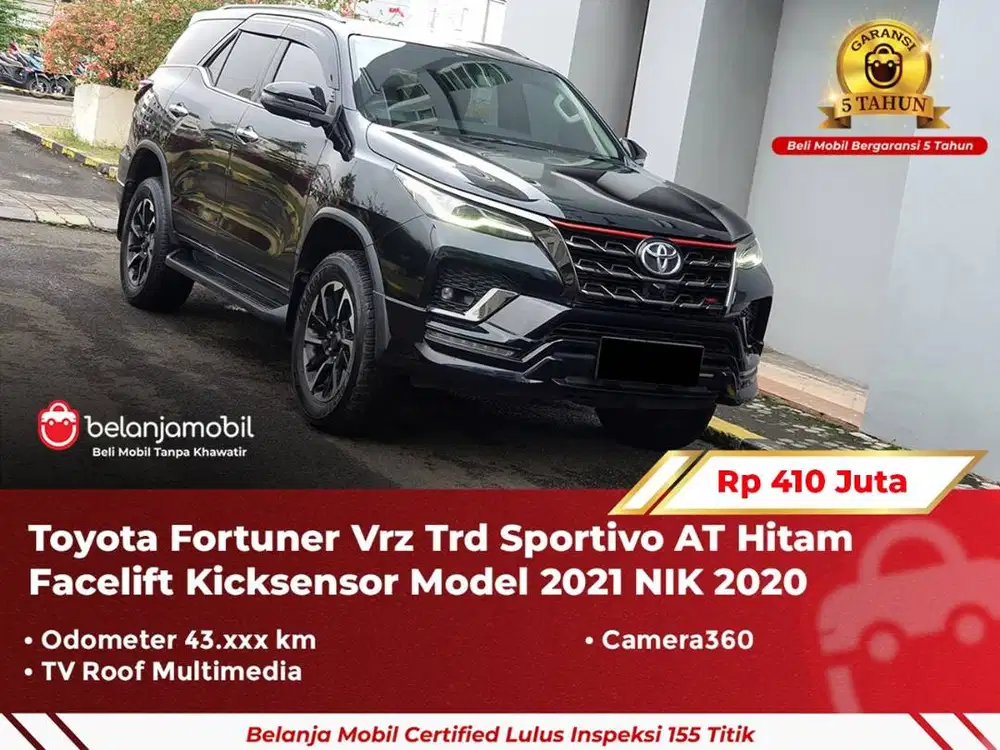 [ GARANSI 5TH ] Toyota Fortuner Vrz Trd Sportivo AT 2020/2021