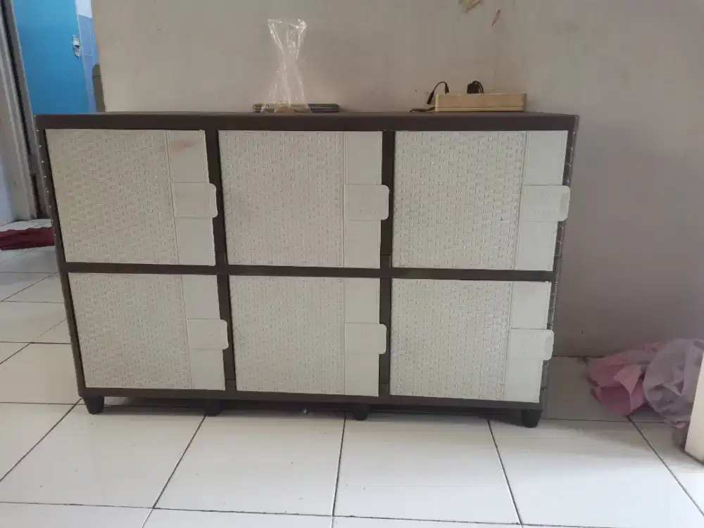 Rak buku plastik serbaguna 2 susun