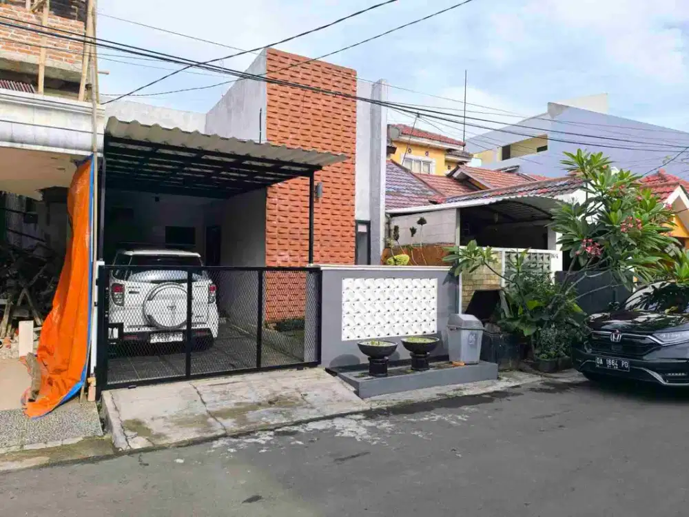 rumah industrial minimalis bangunan baru depan taman bebas banjir dekat Mall Grand Galaxy