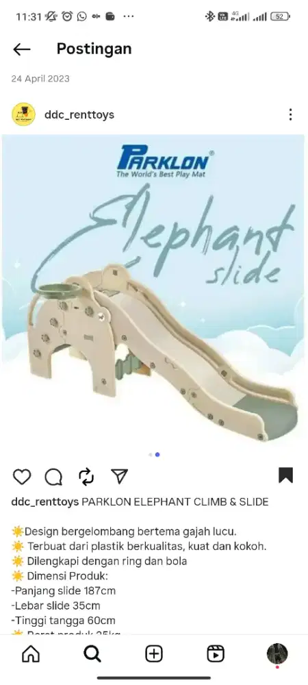 Parklon elephant slide