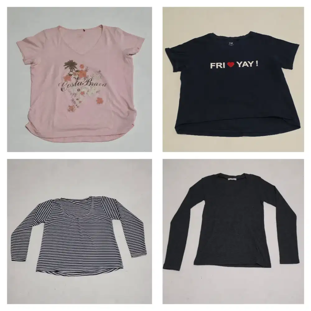 Kaos Wanita Tangan Pendek Panjang Satunya Rp30.000