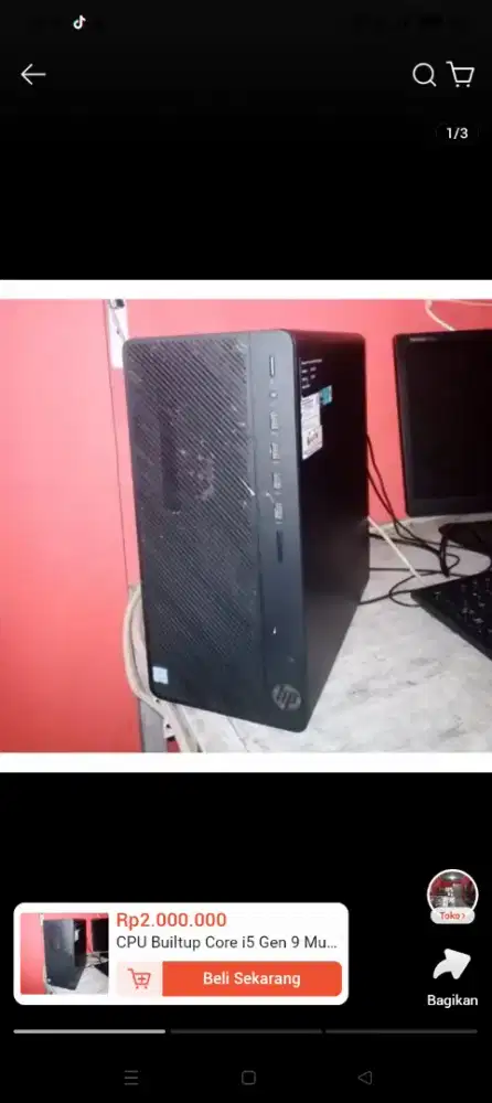 komputer DDR4 i3-9100+12gb edit game kantor pengetikan fotocopy oke