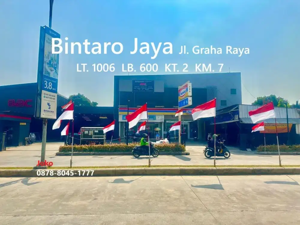 Tempas Usaha Tersewa Car Wash, Indomart, Gym dan Kuliner Graha Raya, Bintaro Jaya