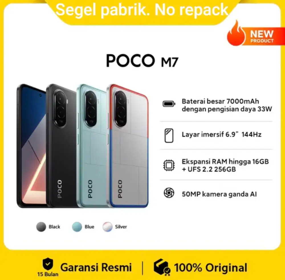 Poco M7 8/256. Baru. Segel pabrik. Garansi resmi 15 bulan