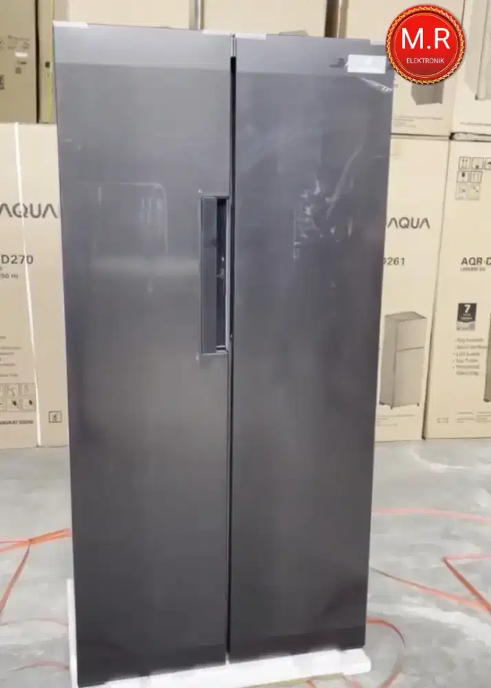 KULKAS SIDE BY SIDE POLYTRON PRS-451Y GARANSI RESMI 10 TAHUN MURAH