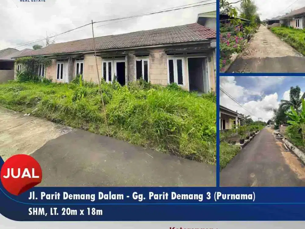 Dijual tanah + 4 bangunan rumah diatasnya - Area Purnama, Parit Demang