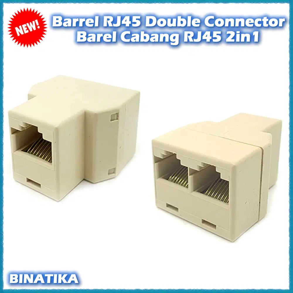 Barrel RJ45 Double Connector Barel Cabang RJ45 2in1 by Binatika