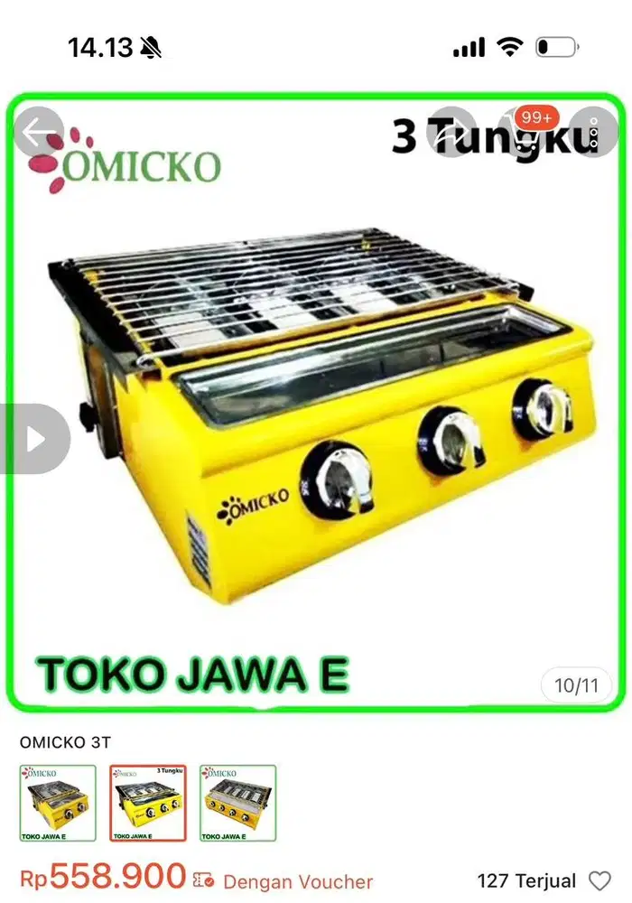 Kompor Sosis Bakar 3 tungku