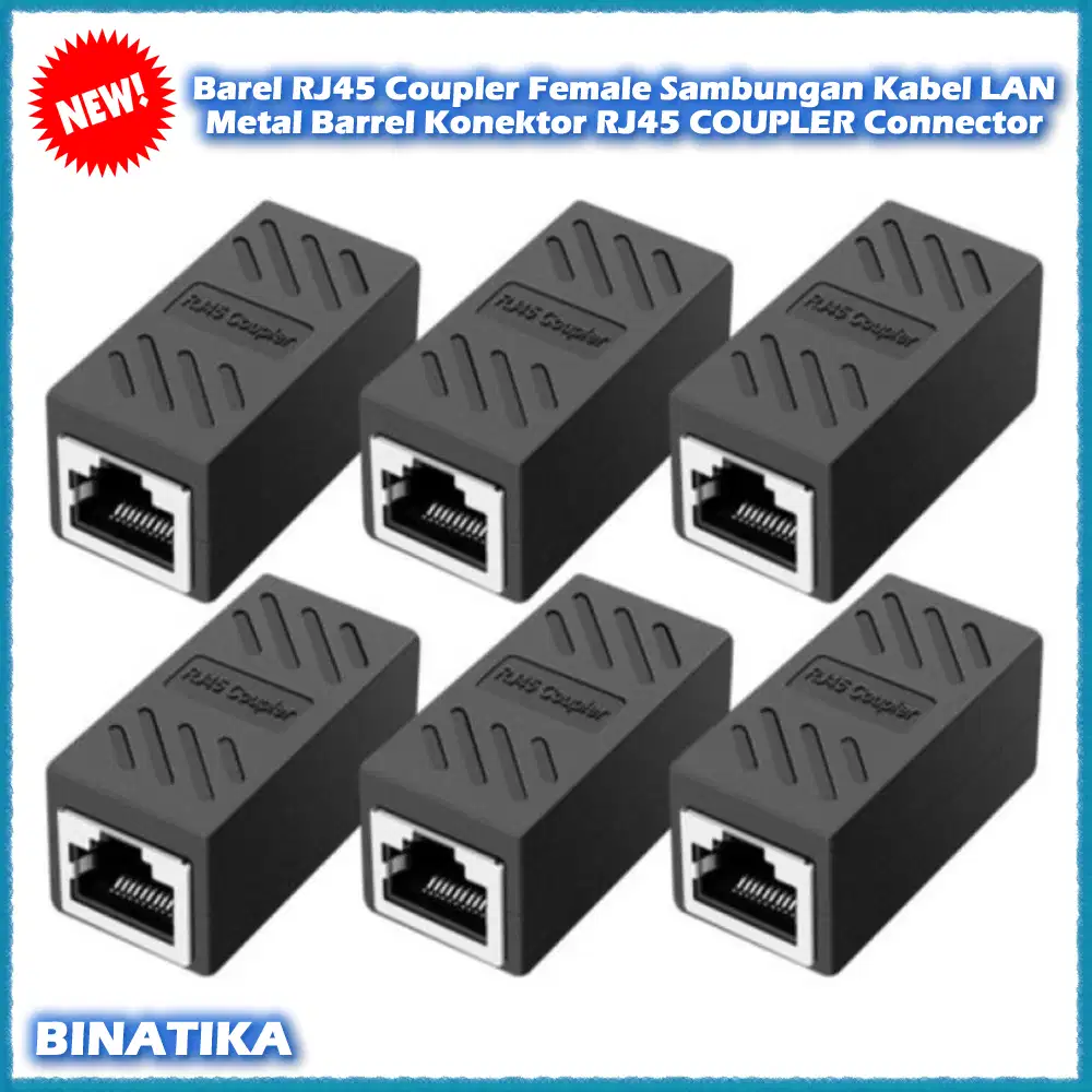 Barel RJ45 Coupler Female Penyambung Kabel LAN Barrel Konektor RJ-45