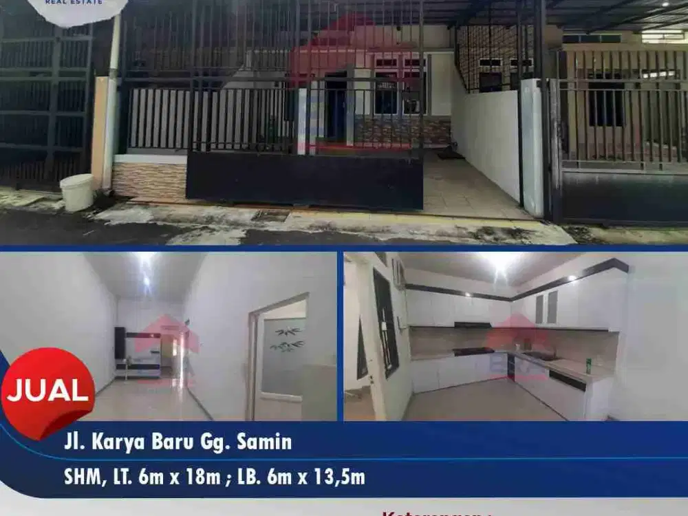 Dijual rumah 1lt Jl. Karya Baru, Gg. Samin - Pontianak