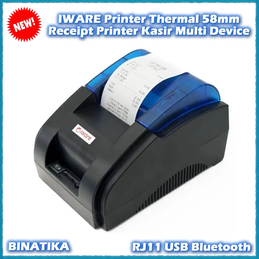 IWARE Printer Thermal 58mm Receipt Printer Kasir Multidevice Bluetooth
