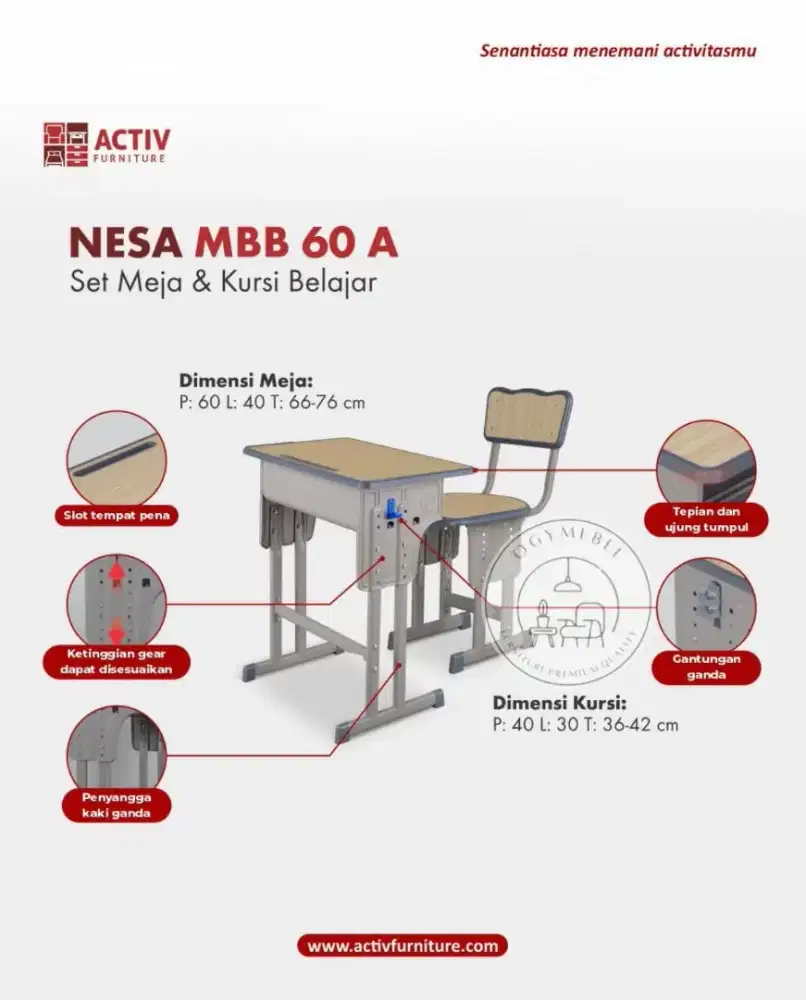 READY MEJA BELAJAR NESA MBB 60 A TERMURAH TERLARIS SALE