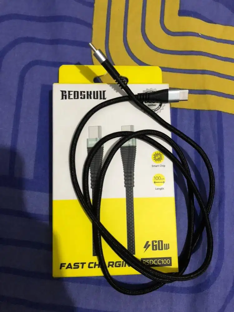 kabel charger redskull 60 w fast charging type c to type c