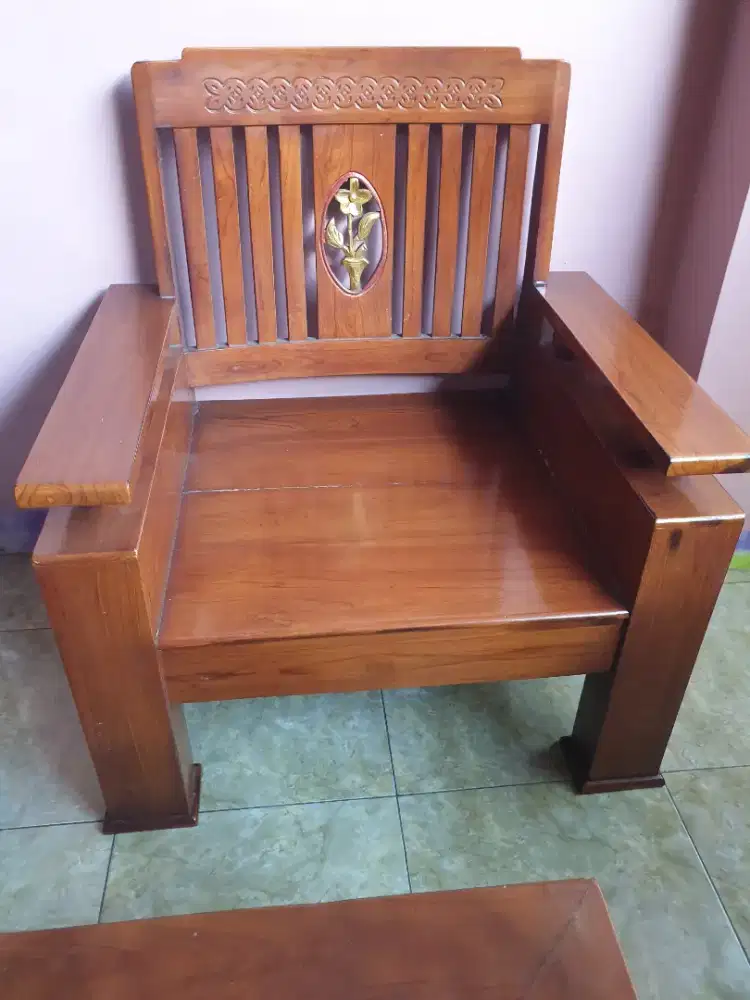 Meja kursi kayu untuk teras 1 set