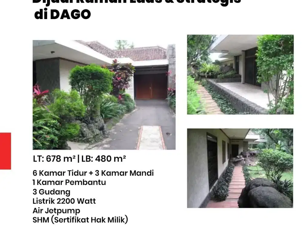 Dijual Rumah Luas & Strategis di Simpang Dago, Bandung