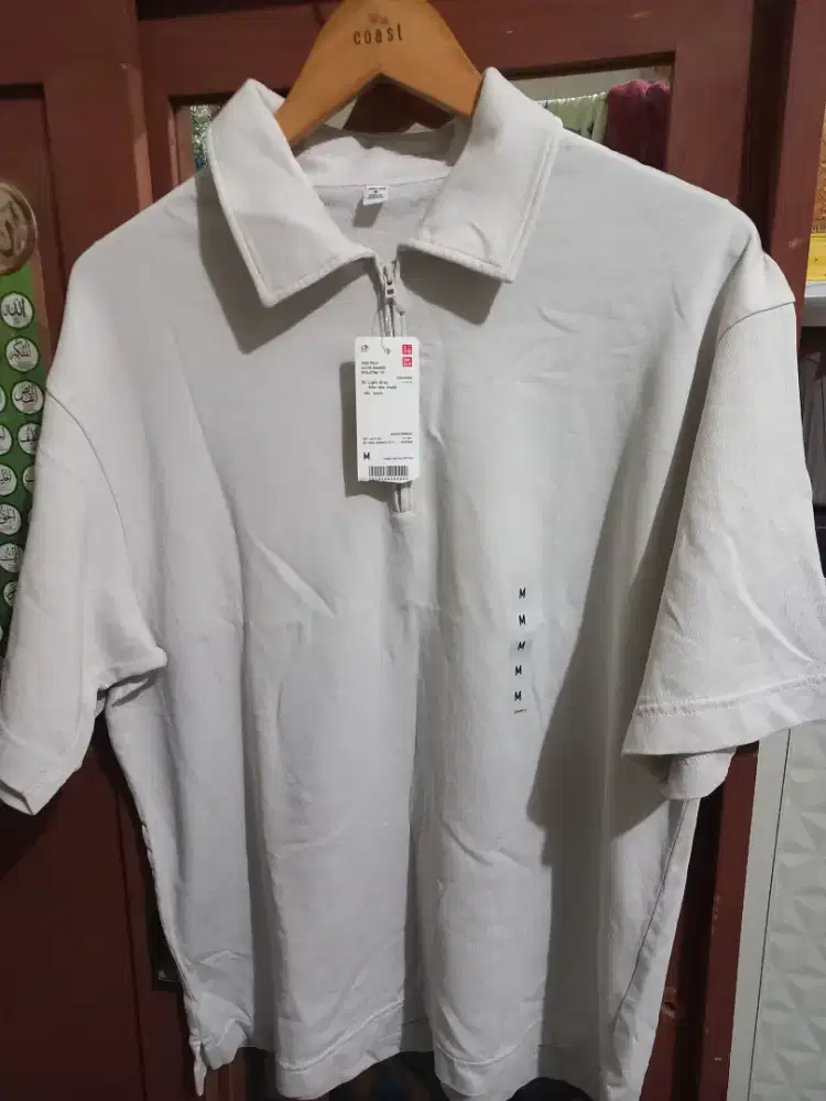 Kaos Polo Katun Washed Ritsleting 1/2 UNIQLO