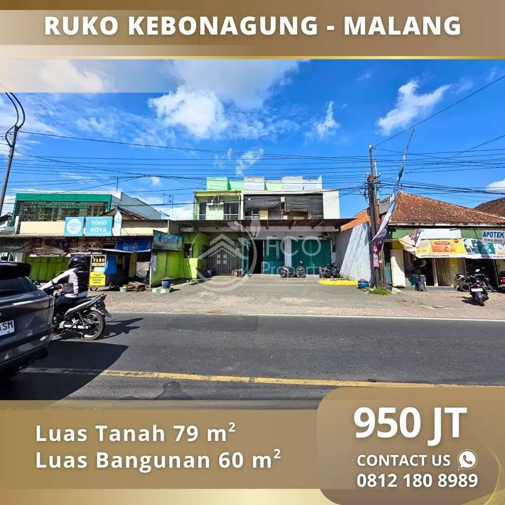Dijual Bangunan Ruko 2 Lantai Lokasi Kebon Agung Malang