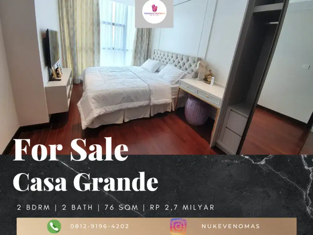Dijual Apartement Casa Grande 2BR+1 Full Furnished Tower Chianti