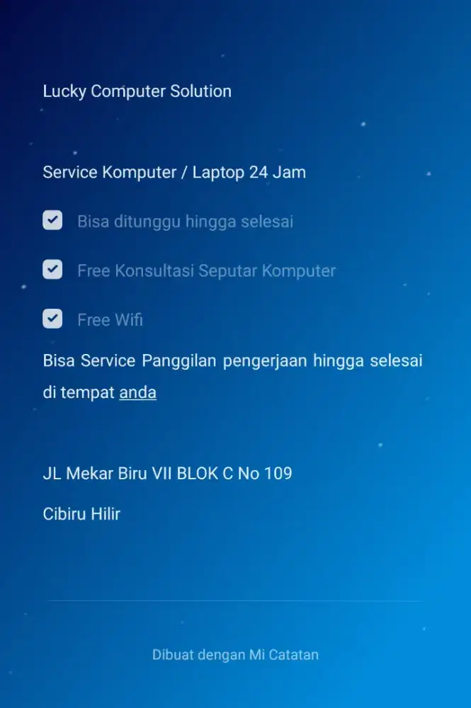 SERVICE KOMPUTER PANGGILAN 24 JAM