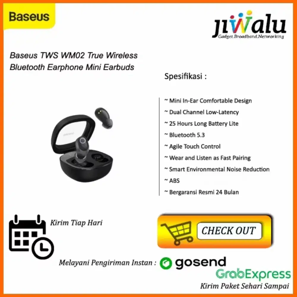 Baseus TWS WM02 True Wireless Bluetooth Earphone Mini Earbuds