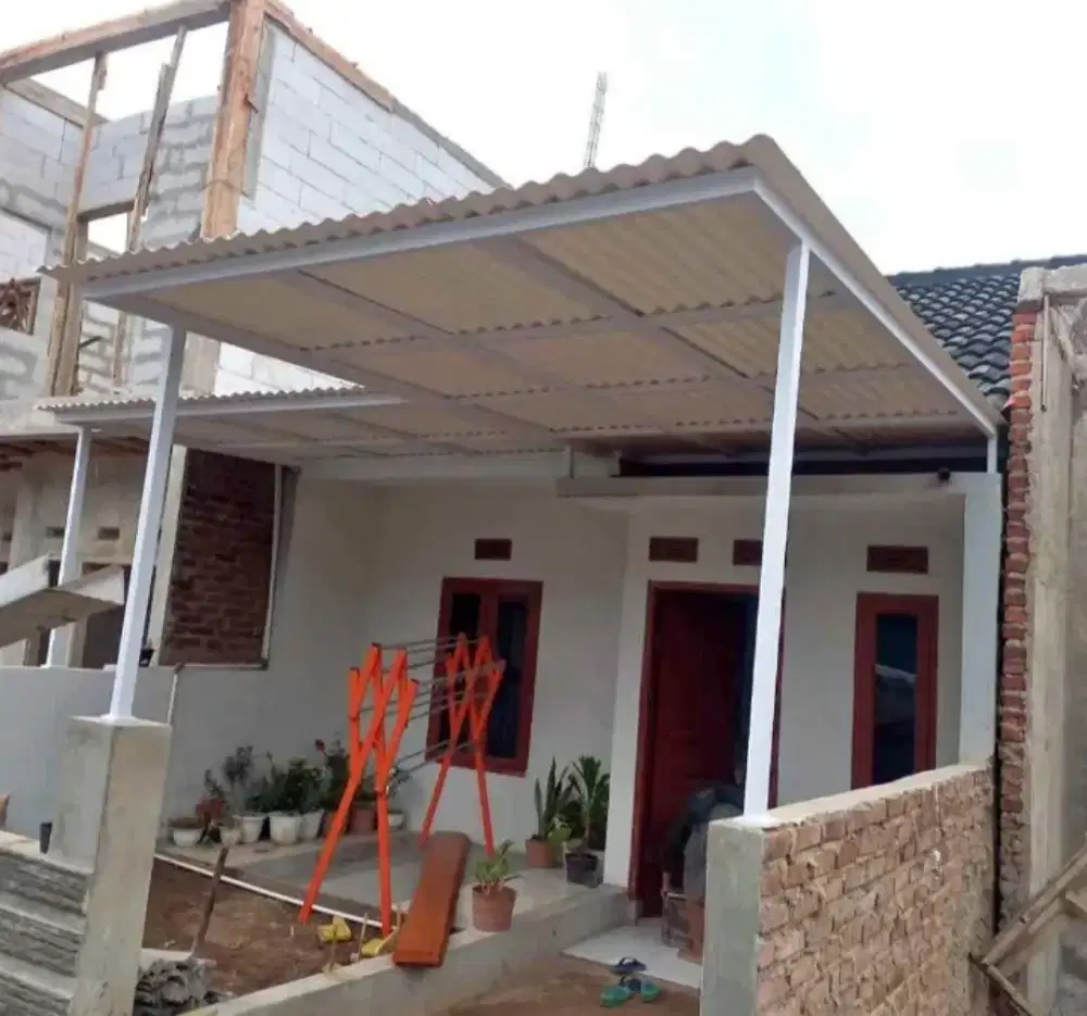 Kanopi atap alderon rangka besi